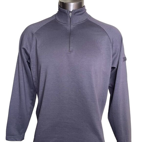 Mens Eddie Bauer Pullover Lightweight Fleece Shirt Vintage u Size Large Gray - Picture 2 of 10